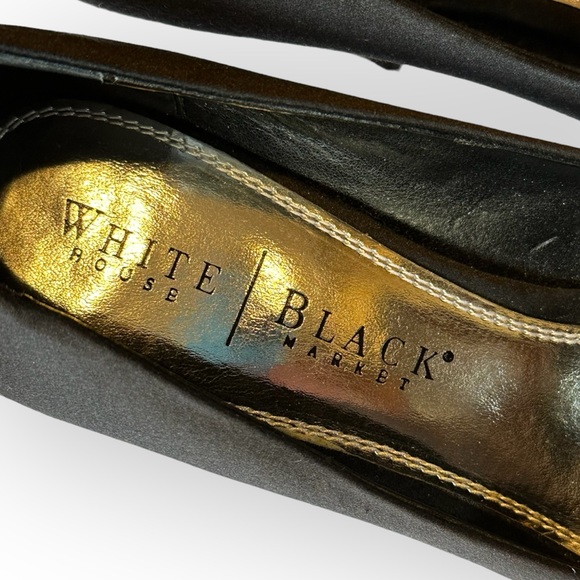 White House Black Market RAY Satin Bow Peep Toe Pumps 7.5M - Picture 4 of 5